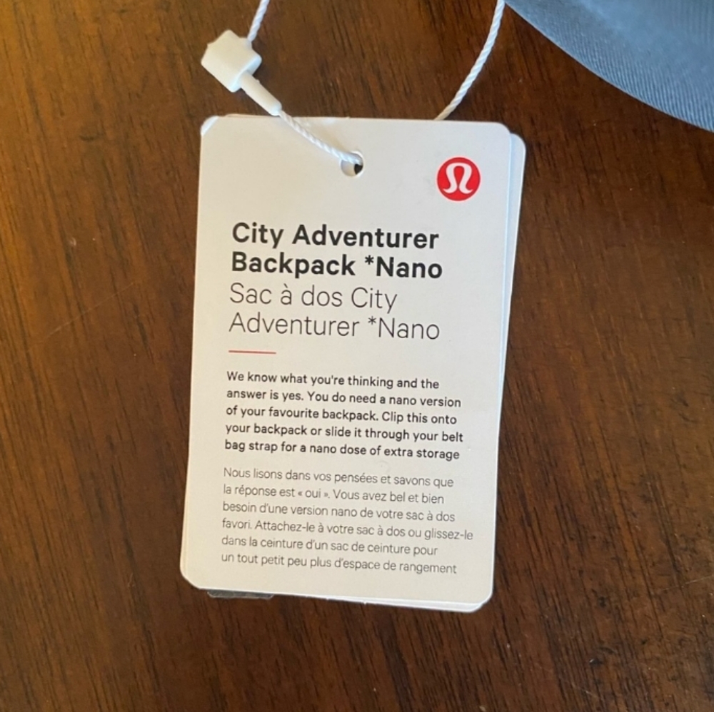 NWT Lululemon City Adventurer Backpack Nano black Air Pod Gold Keychain - Picture 7 of 7